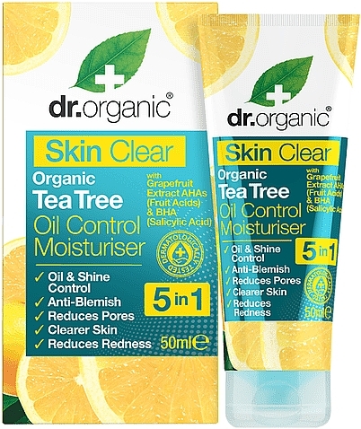 Moisturizing Oiliness Controller 5-in-1 - Dr. Organic Skin Clear 5 in 1 Oil Control Moisturiser — photo N1