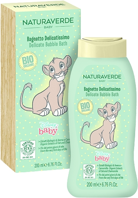 Baby Bath Foam with Oat & Chamomile Extracts - Naturaverde Disney Baby Delicate Bubble Bath — photo N1