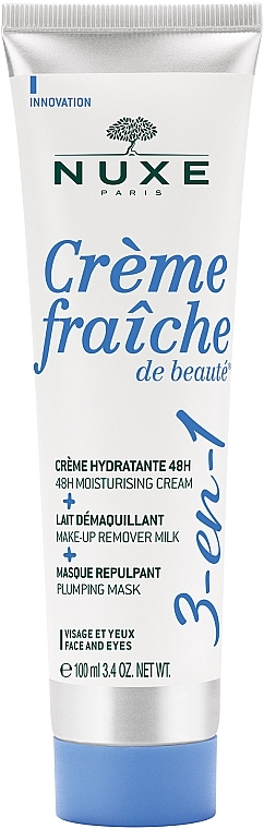 Face Cream 3in1 - Nuxe Creme Fraiche De Beaute Plumping Mask Face And Eyes — photo N1