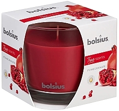 Scented Candle "Pomegranate", 95x95 mm - Bolsius — photo N1
