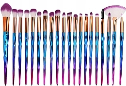 Makeup Brush Set, 20 pcs, dark blue unicorn - Deni Carte — photo N1
