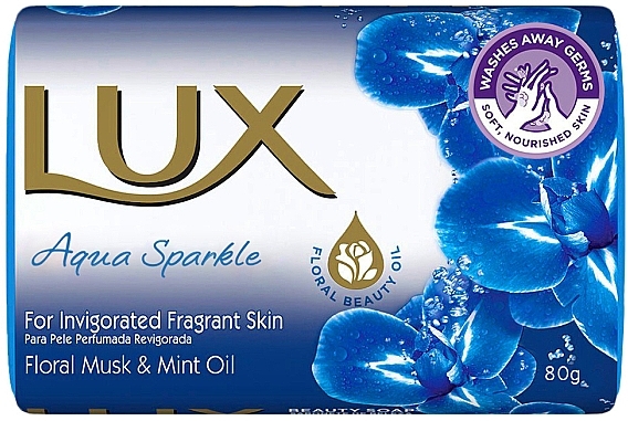 ソープ - Lux Aqua Sparkle Floral Musk & Mint Oil Soap Bar	 — photo N1