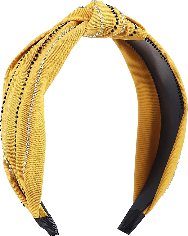 Hair Band, FA-5729, yellow with rhinestones - Donegal — photo N1