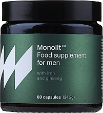 Men Iron & Ginseng Dietary Supplement - Monolit Food Supplement For Men With Iron And Ginseng — photo N1