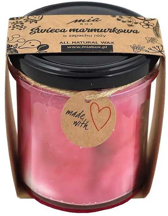 Marble Scented Candle "Rose" - Miabox Candle — photo N1