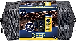 Fragrances, Perfumes, Cosmetics Set - Nivea Men Deep Gift Set (ash/lot/100ml + sh/gel/250ml + deo/50ml + cr/150ml + bag)