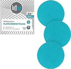 Fragrances, Perfumes, Cosmetics Reusable Cosmetic Pads, turquoise, 3 pcs - Loffme