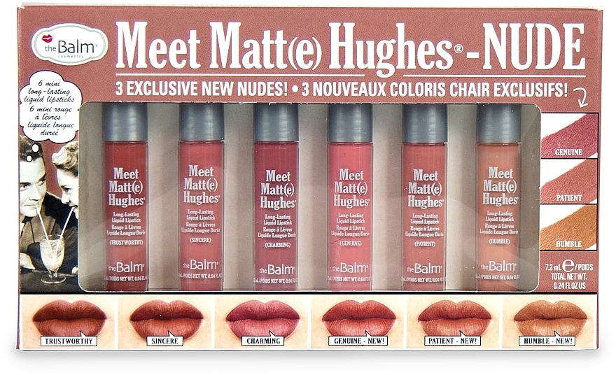 Liquid Matte Lipstick Set - theBalm Meet Matte Hughes Nude (lipstick/6x1,2ml) — photo N1