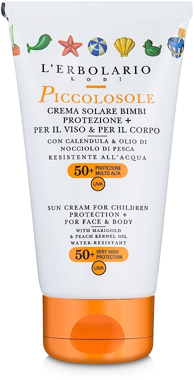 Kids Face & Body Sunscreen "Sunny" - L'Erbolario Piccolosole Creme Solare Bimbi Protezione SPF50+ — photo N2