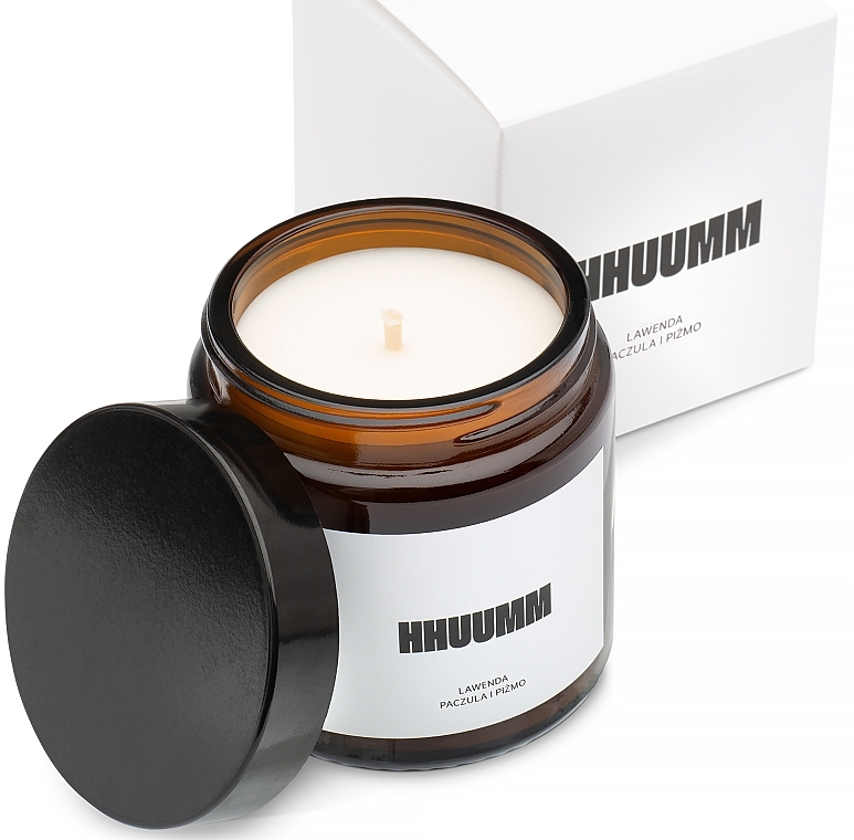 Natural Soy Candle with Lavender, Patchouli & Musk Scent - Hhuumm — photo N12