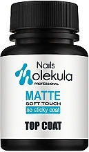 Matte No Wipe Top Coat with Velvet Effect - Nails Molekula Top Coat Matte Soft Touch — photo N5