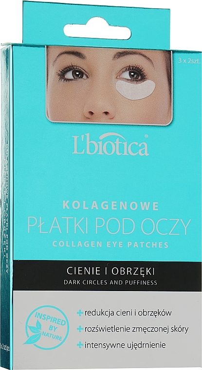 Anti Dark Circle & Puffiness Collagen Eye Pads - L'biotica Collagen Eye Pads Reduction Of Dark Circles And Puffiness — photo N3