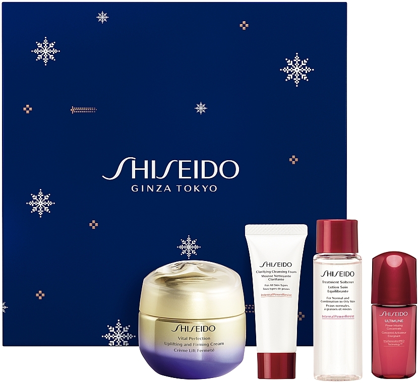 Set - Shiseido Vital Perfection Holiday Kit (f/cr/50ml + clean/foam/15ml + f/lot/30ml + f/conc/10ml) — photo N2