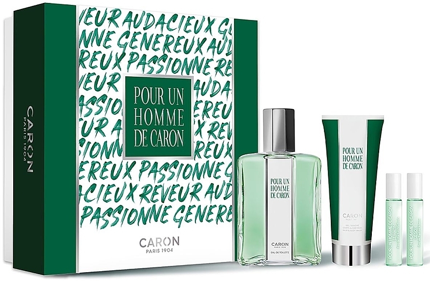 Caron Pour Un Homme de Caron - Set (edt/125ml + edt/5ml + edp/5ml + sh/gel/75ml) — photo N1