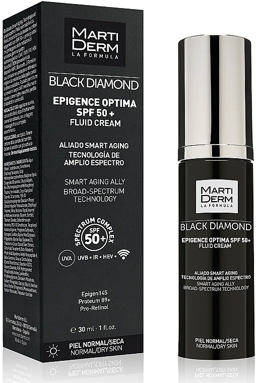 Face Cream Fluid - MartiDerm Black Diamond Epigence Optima SPF50+ Fluid Cream — photo N2