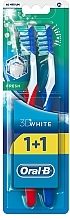 Toothbrush Set, 40 medium, red + dark blue - Oral-B 3D White Fresh 40 Medium 1+1 — photo N1