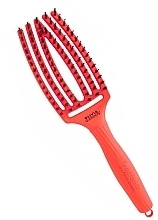 Fragrances, Perfumes, Cosmetics Curved Blow-Out Hairbrush, orange - Olivia Garden Fingerbrush Neon Orange