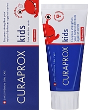 Children's paste with strawberry flavor, fluorine-free, 0+ - Curaprox For Kids Toothpaste — photo N2