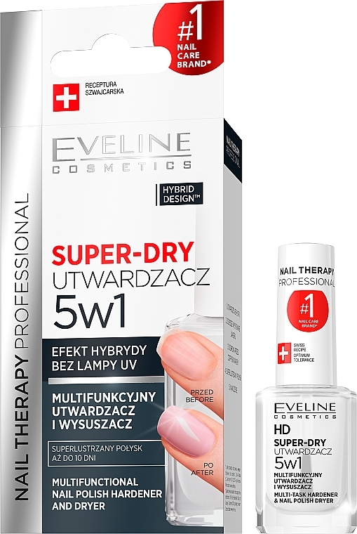 Nail Dry Top Coat 5 in 1 - Eveline Cosmetics Nail Therapy Professional Super-Dry Top Coat — photo N1