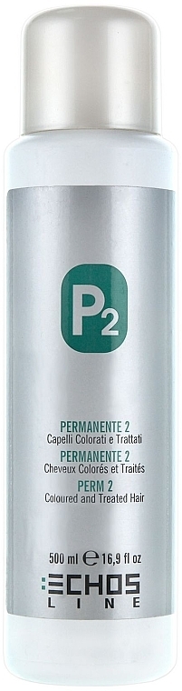 Perm Solution for Colour-Treated Hair - Echosline Perm P2 Permanent — photo N1