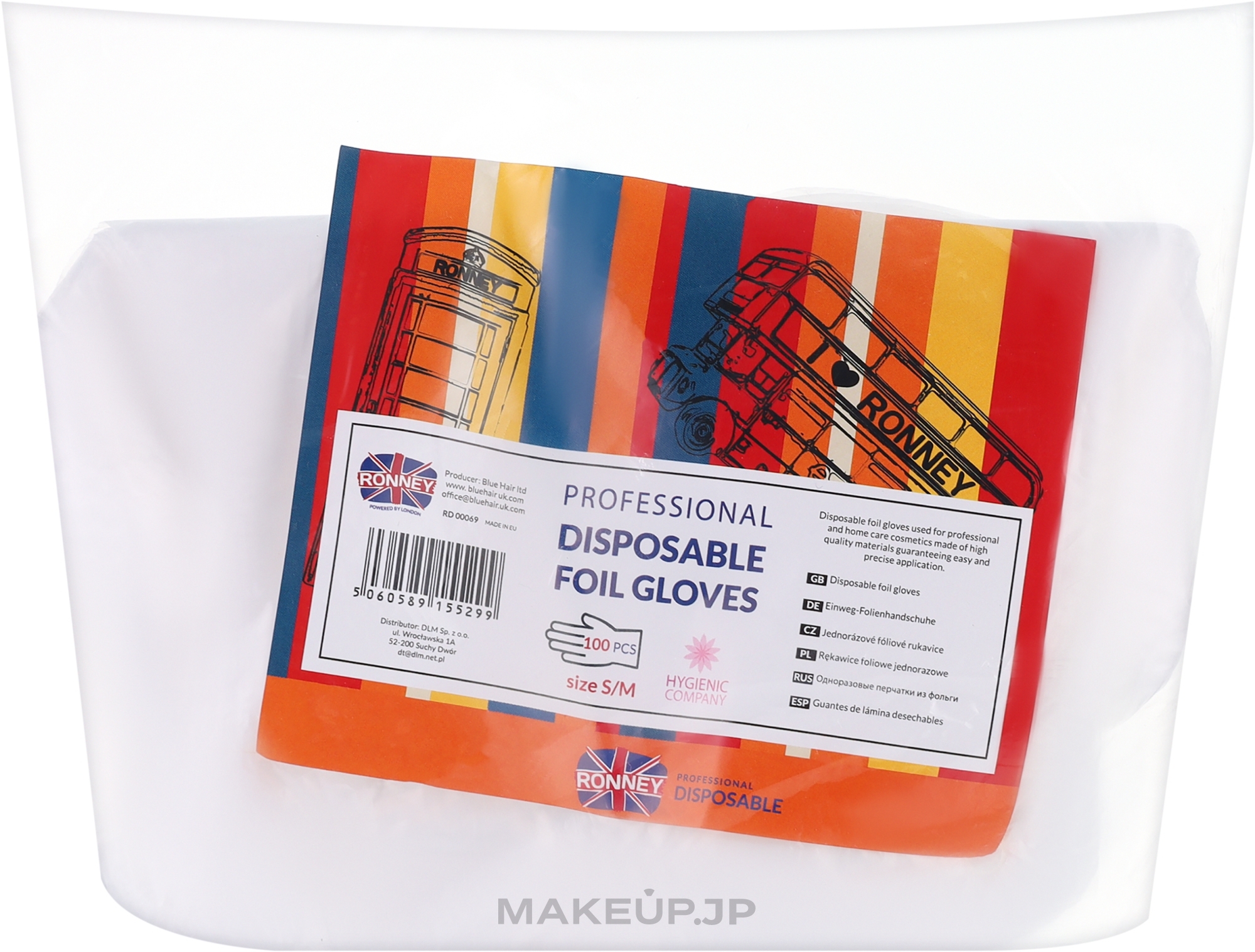 Disposable Gloves, transparent, size S/M, 100 pcs - Ronney Professional Disposable Foil Gloves — photo 100 szt.