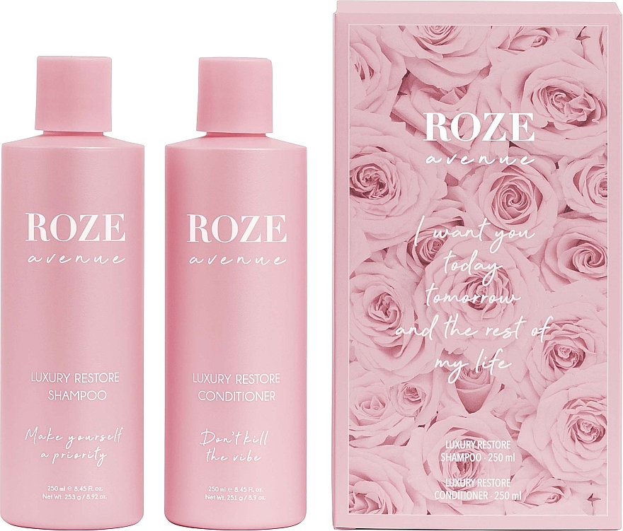 Set - Roze Avenue Luxury Restore Bestie Duo + Free Scalp Brush (sh/250ml + cond/250ml) — photo N1