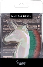 Unicorn Makeup Brush, white and green - Sincero Salon Multi Task Brush — photo N2