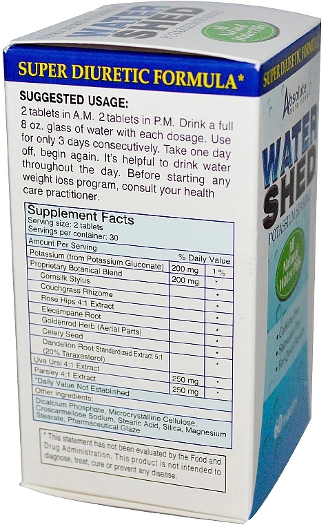Dietary Supplement "Watershed" - Absolute Nutrition Watershed Tablets — photo N2