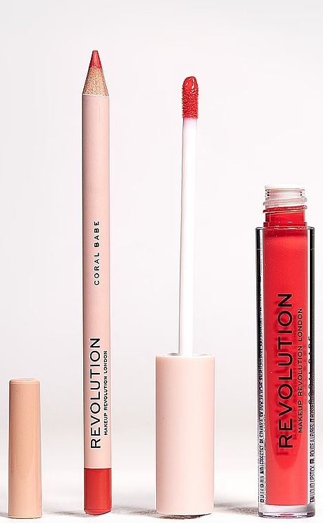 Makeup Revolution Lip Contour Kit Coral Babe (lipstick/3ml + l/pencil/0.8g) - Lip Makeup Set — photo N3