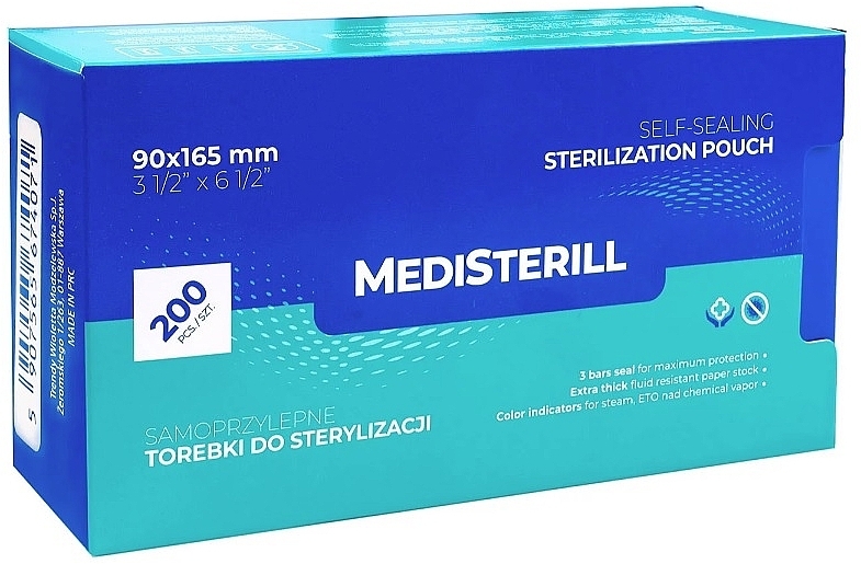 Self-Sealing Sterilization Bag, 9 x 16.5 cm - MediSterill Self-Sealing Sterilization Pouch — photo N1