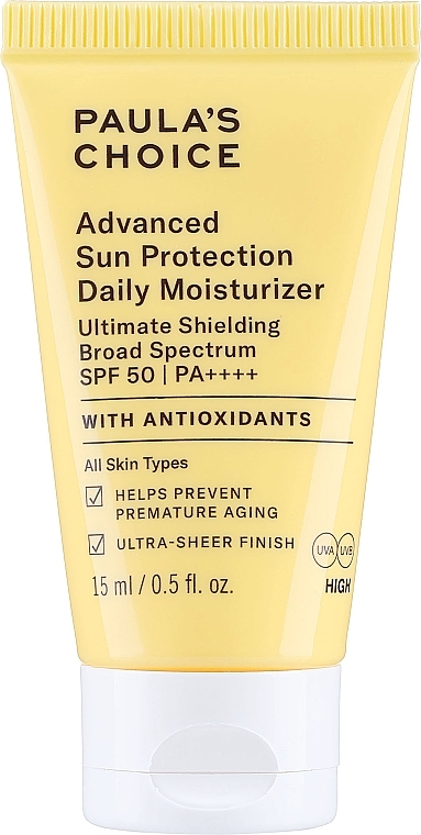 Paula's Choice Advanced Sun Protection Daily Moisturizer SPF 50 PA++++ Travel Size - Moisturizing Sunscreen SPF 50 — photo N2