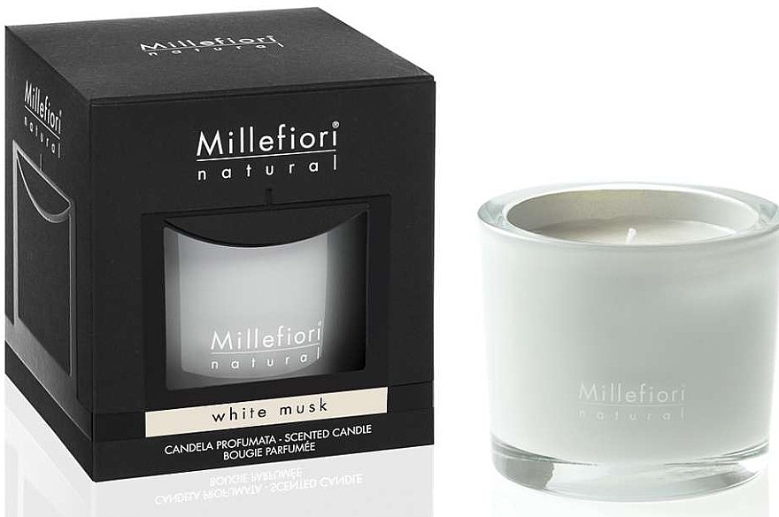 Scented Candle "White Mask" - Millefiori Milano Natural Candle White Musk — photo N1