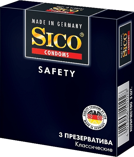 Safety Condoms, classic, 3 pcs - Sico — photo N1