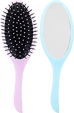Fragrances, Perfumes, Cosmetics Massage Hair Brush, pink with blue - Twish Professional Hair Brush With Magnetic Mirror Mauve-Blue