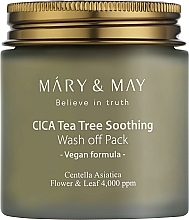 Fragrances, Perfumes, Cosmetics Soothing Face Cleansing Mask - Mary & May Cica Tea Tree Soothing Wash Off Pack