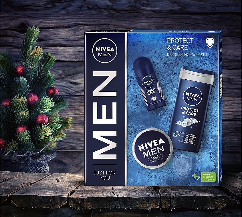 Set - NIVEA Men Protect & Care (sh/gel/250ml + water/50ml + f/b/cr/75ml) — photo N1