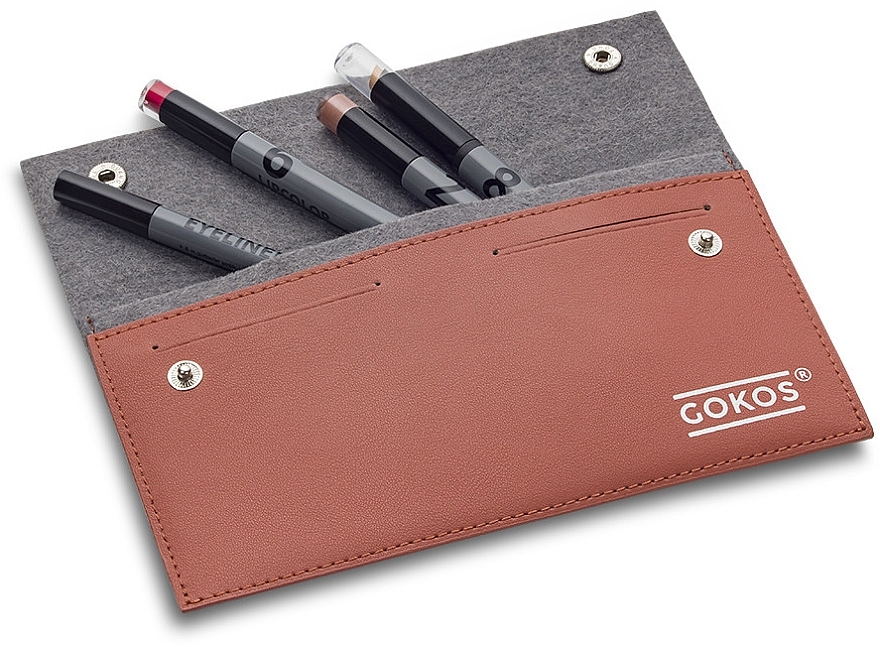 Toffee Makeup Bag - Gokos Wallet Leather — photo N2