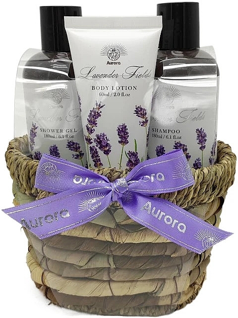 Set in Basket 'Lavender Fields' - Aurora Lavender Fields (sh/gel/180ml + shm/180ml + b/lot/60ml) — photo N1