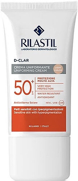 Photoprotective Cream - Rilastil Sun System D-Clar Uniforming Cream SPF50+ Light — photo N1