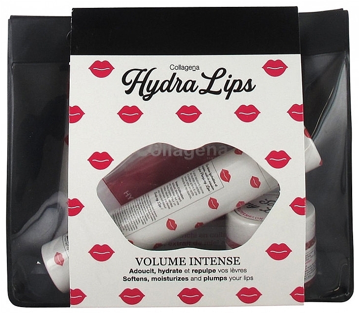 Set - Collagena Paris Hydralips Volume Intense (lip/scrub/25g + lip/gloss/3.5ml + lip/patch/4pcs) — photo N1