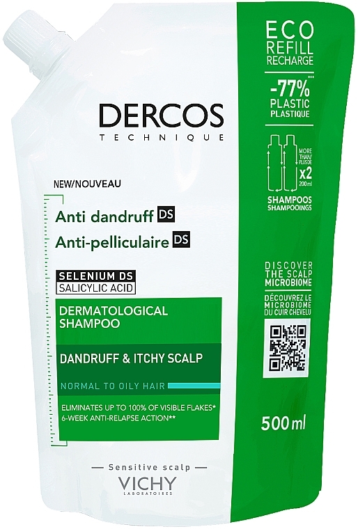 Shampoo - Vichy Dercos Technique Anti-Dandruff Shampoo DS Hair Normal — photo N1