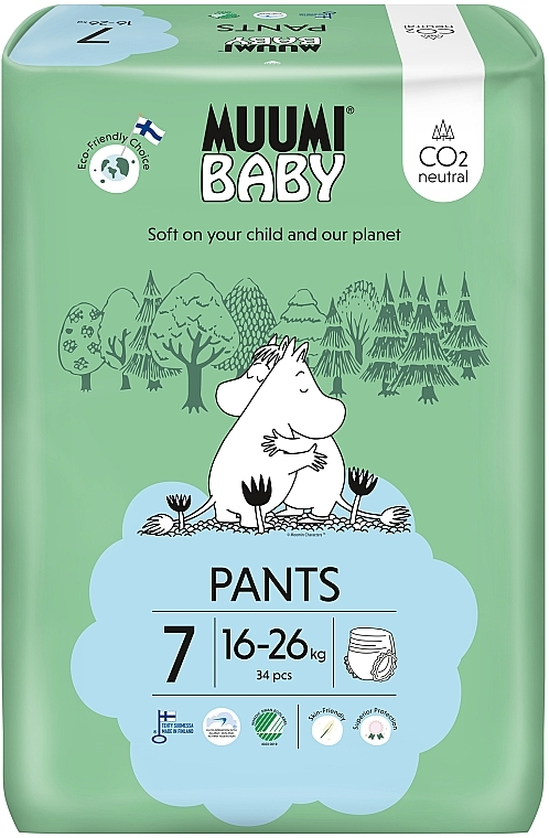 Diaper Pants, Size 7 (16-26 kg), 34 pcs - Muumi Baby — photo N1