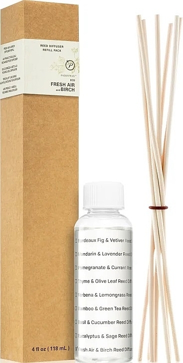 Reed Diffuser Filler 'Fresh Air and Birch' - Paddywax Eco Green Diffuser Refill + Reeds Fresh Air & Birch — photo N1