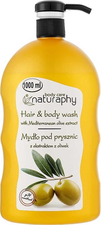 Shampoo-Shower Gel with Olive Extract - BluxCosmetics Naturaphy Olive Oil Hair & Body Wash — photo N1