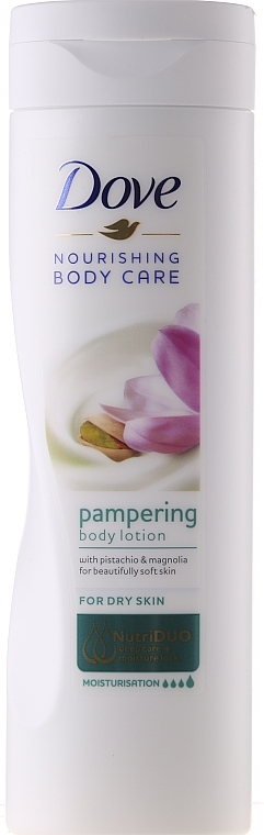 Body Lotion - Dove Nourishing Puerly Pampering Body Lotion With Pistachio & Magnolia — photo N1
