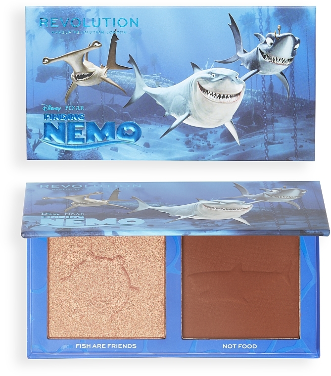 Face Contouring Palette - Makeup Revolution Disney & Pixar's Finding Nemo Fish Are Friends Bronzer And Highlighter Palette — photo N1