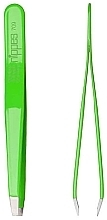 Fragrances, Perfumes, Cosmetics Straight Tweezers, Green, 9.5 cm - Nippes Solingen Tweezer 709