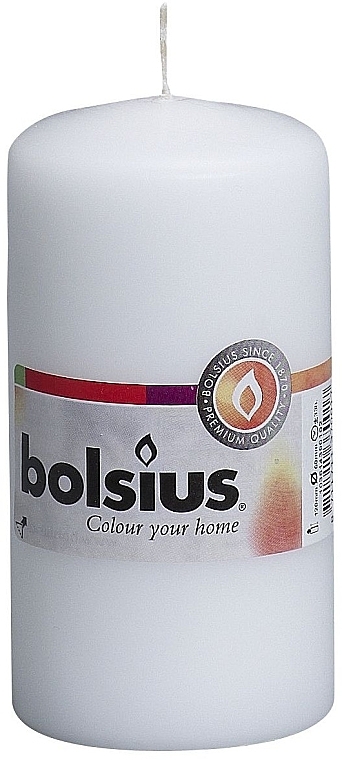 Cylindrical Candle, white, 120x60 mm - Bolsius Candle — photo N1