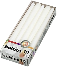 Tapered Candle, white, 10pcs - Bolsius Candle — photo N1