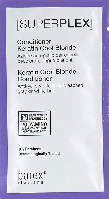 Keratin Cool Blonde Conditioner - Barex Italiana Superplex Conditioner Cool Blonde — photo N2